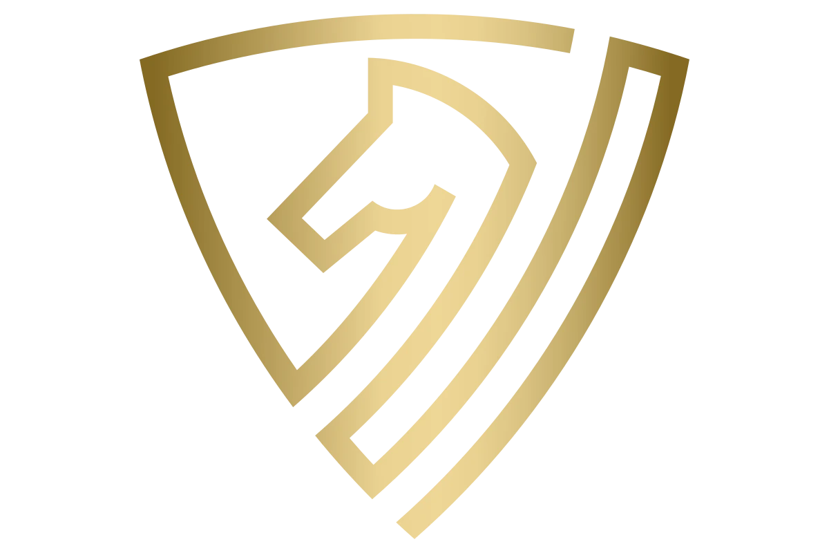 Elegant Gold Horse Shield Emblem for Equestrian Brands