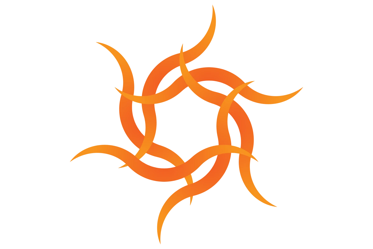 Dynamic Solar Energy Logo with Bright Orange Elements