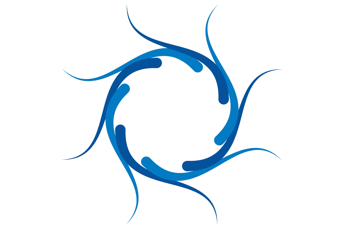 Elegant Spa Logo with Fluid Blue Waves