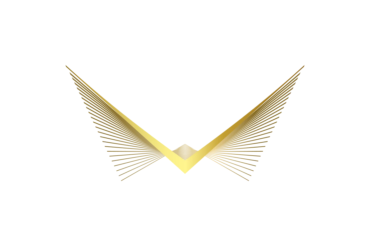 Elegant Golden Abstract V-Shape Design for Luxury Branding