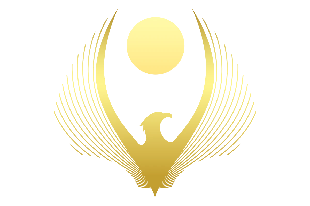 Elegant Golden Phoenix Logo with Rising Sun