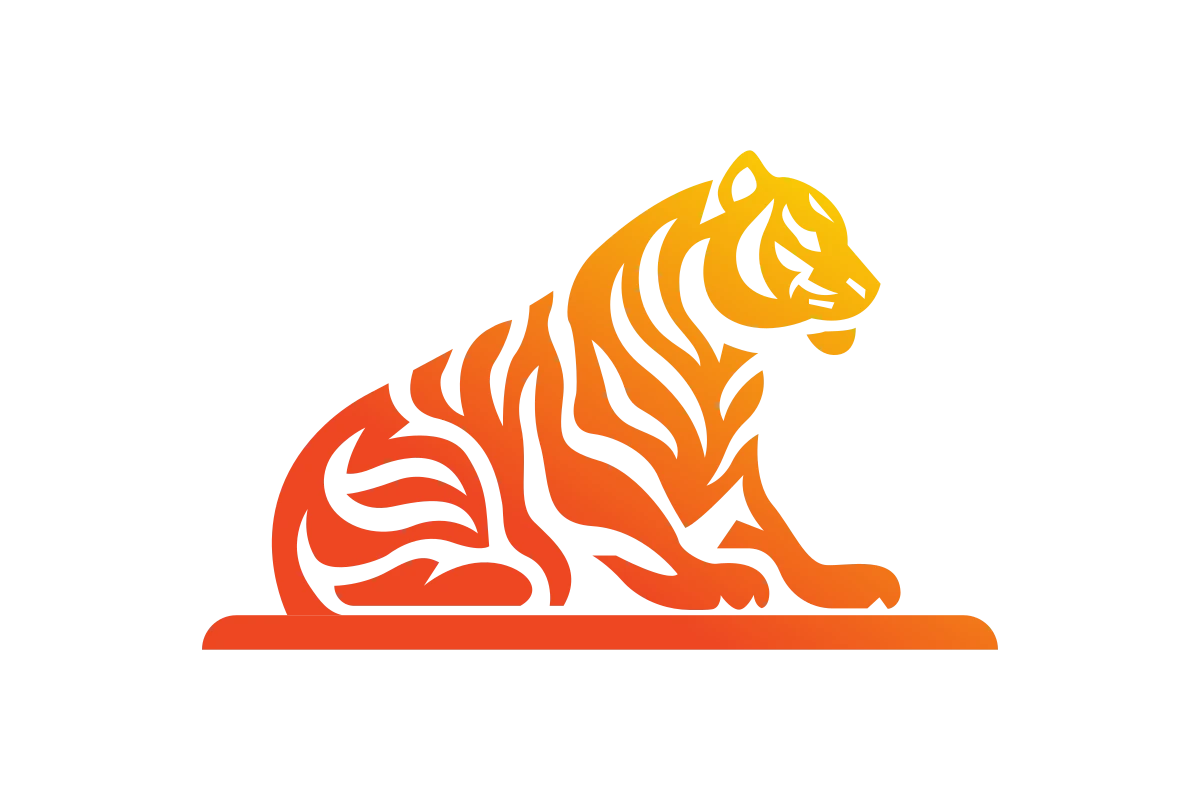 Modern Tiger Icon: Strength and Power for Wildlife Themes