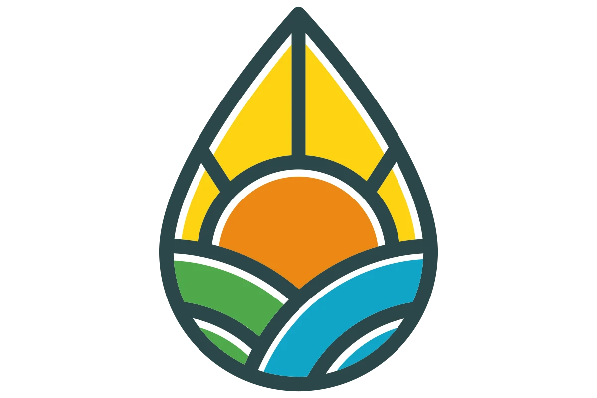 Vibrant Sunset Over Hills - Eco-Friendly Landscaping Logo