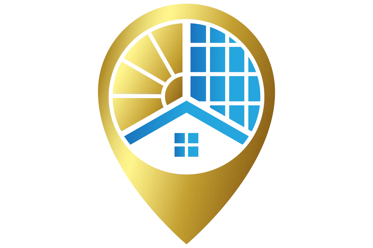 Modern Real Estate Logo Featuring Solar Elements