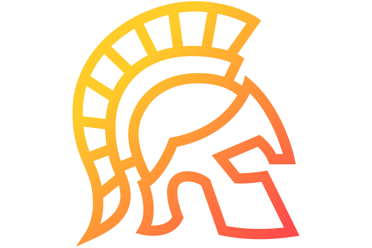 Modern Spartan Helmet Logo for Strength and Fitness