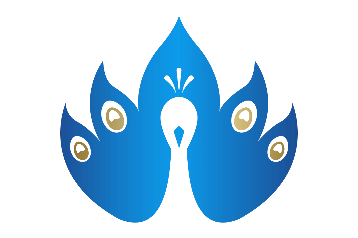 Elegant Blue Peacock Feather Design for Luxury Aesthetics