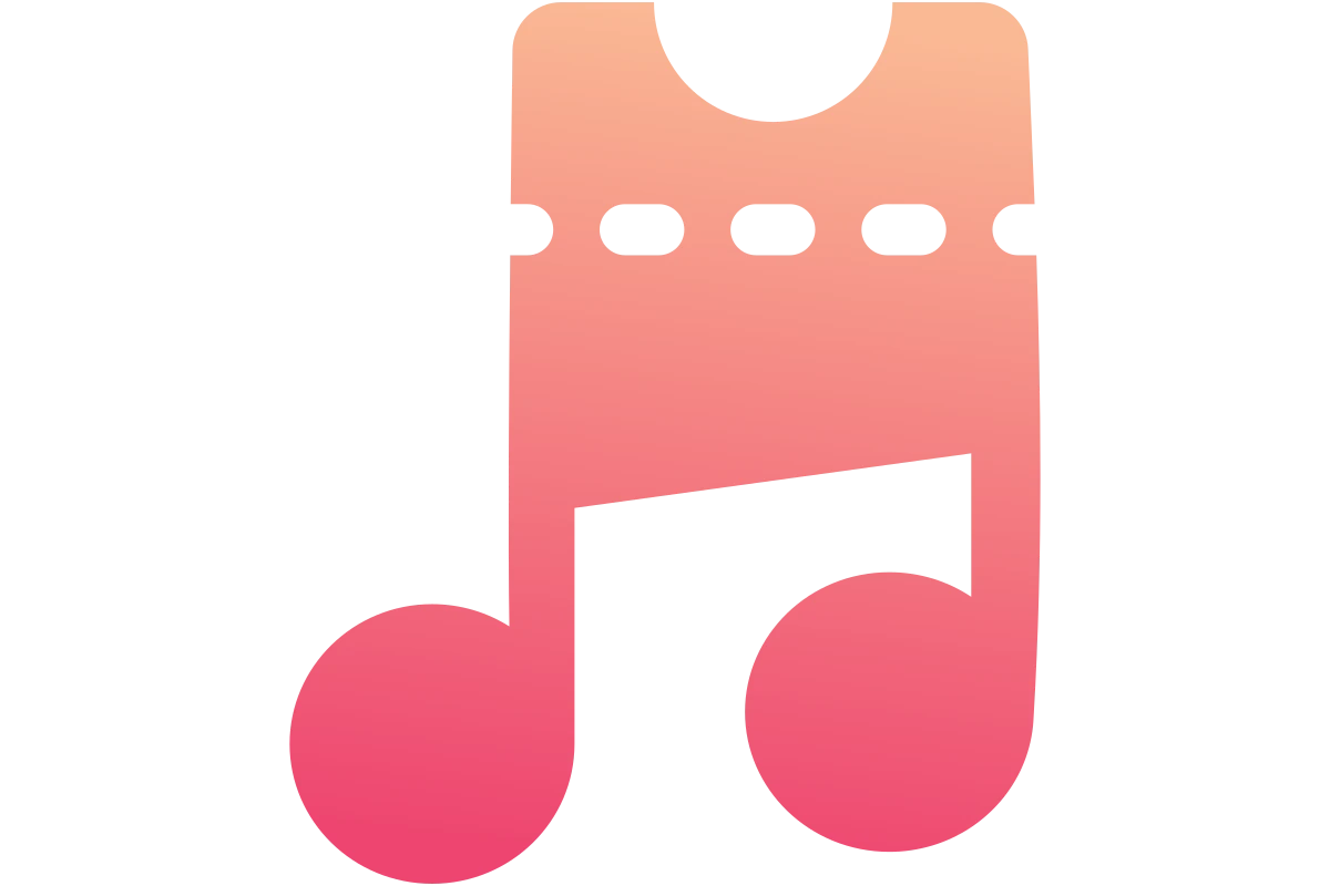 Modern Music Ticket Icon with Vibrant Colors