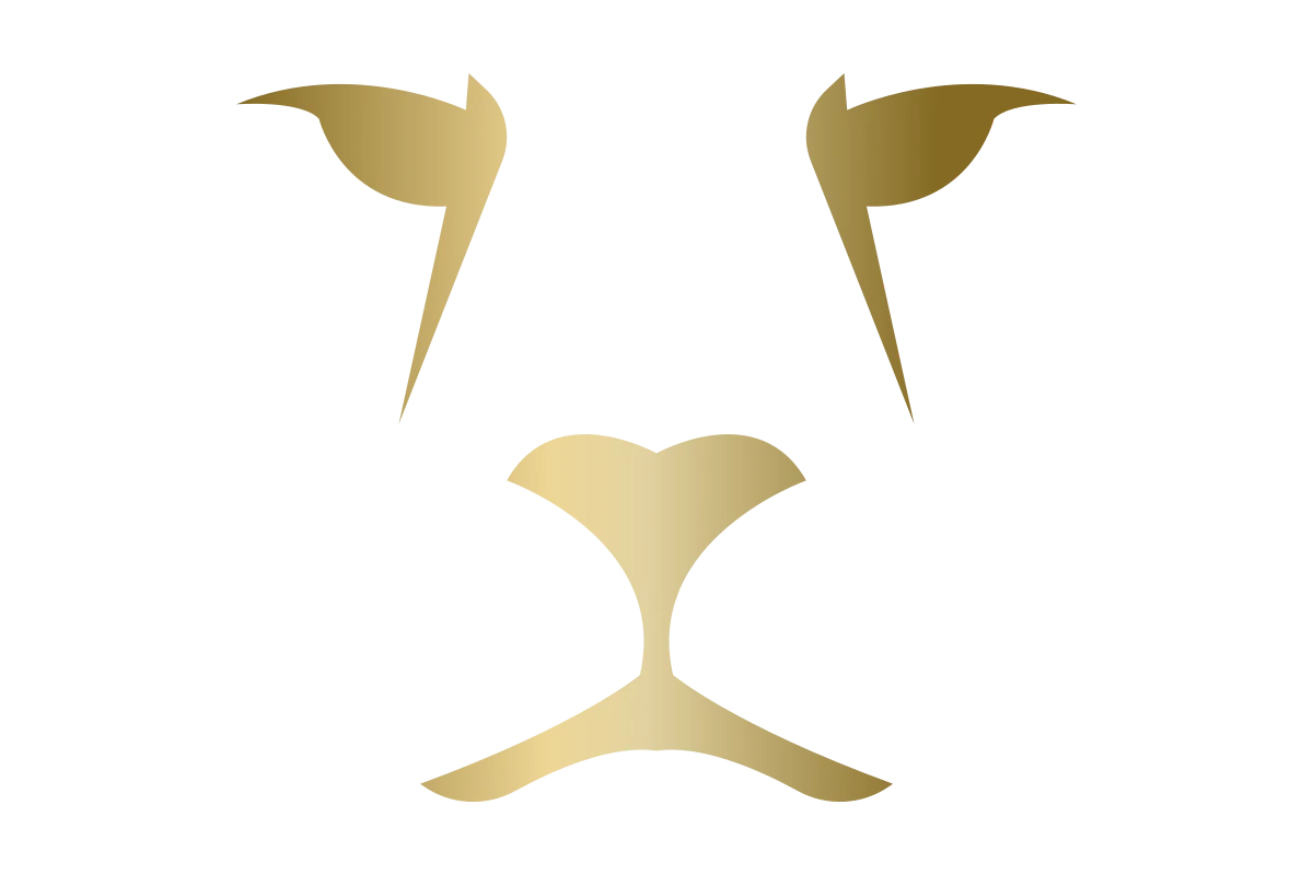 Elegant Lion Head Icon in Gold - Strength & Power