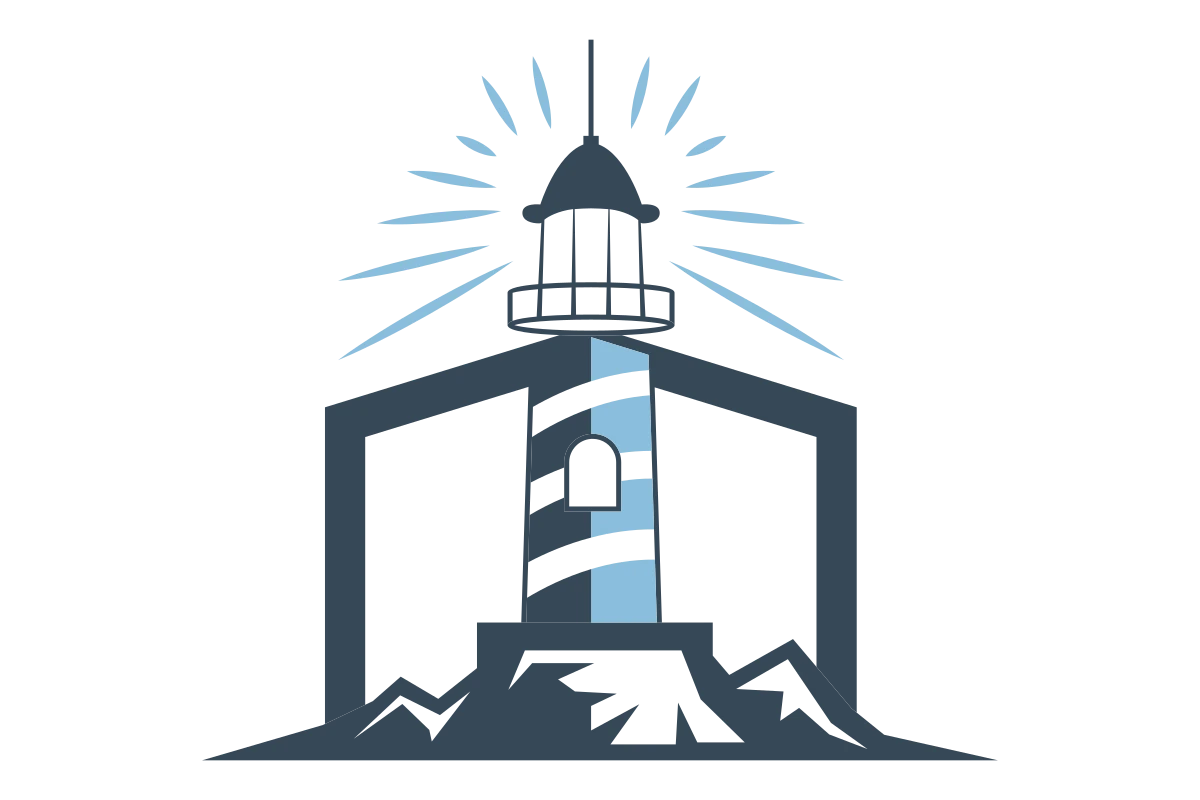 Modern Lighthouse Symbol for Community Engagement
