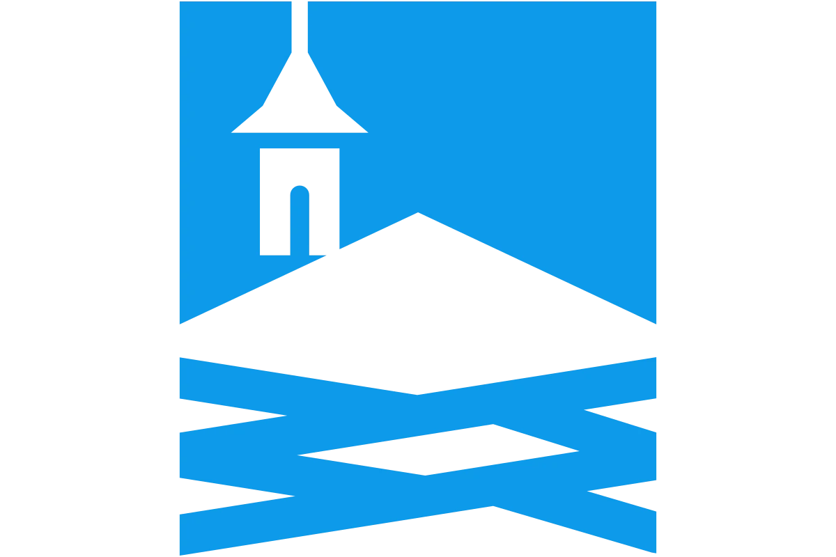 Modern Hotel Icon with Water and Tower - Travel Community