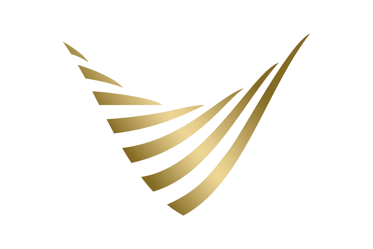 Elegant Golden Abstract Wave Icon for Innovation