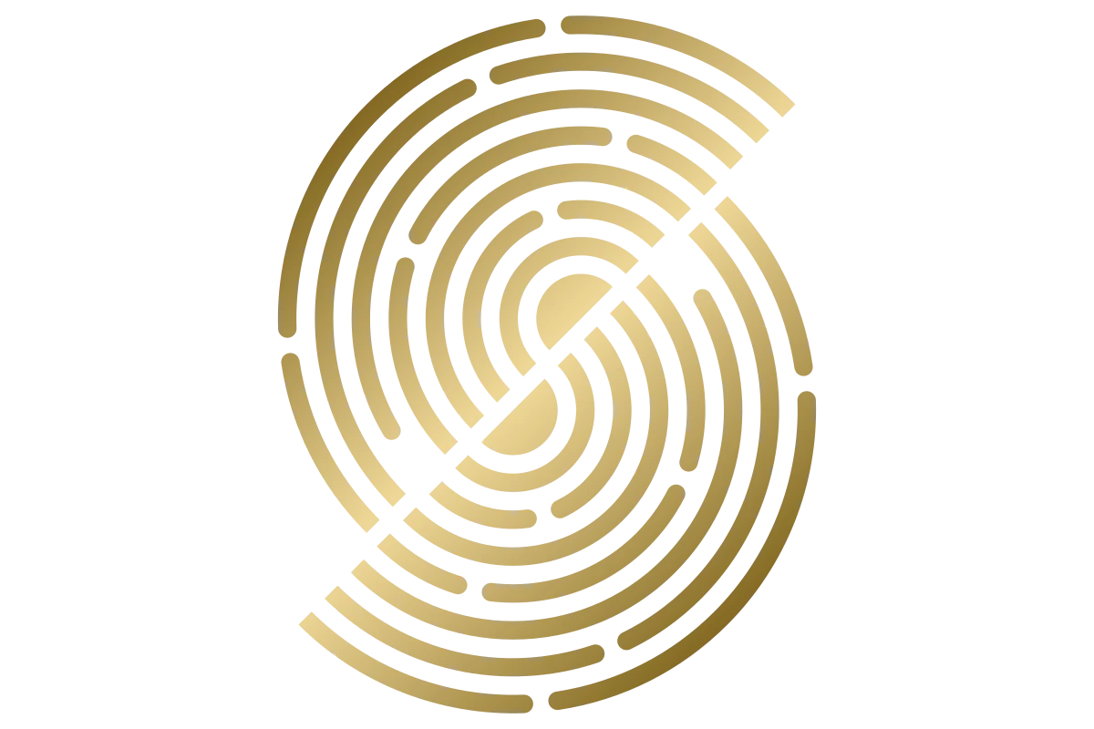 Modern Security Logo with Fingerprint Symbol