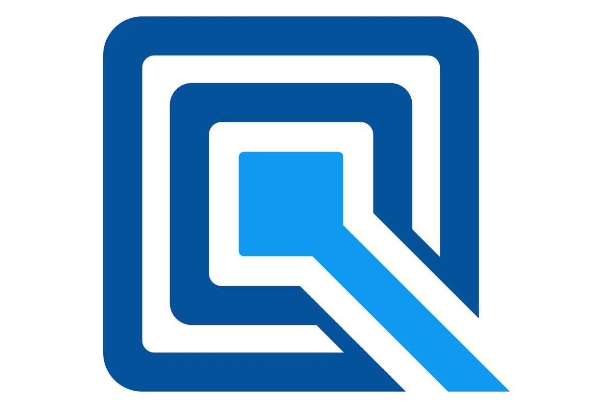 Innovative Modern Architecture Icon in Dynamic Blue