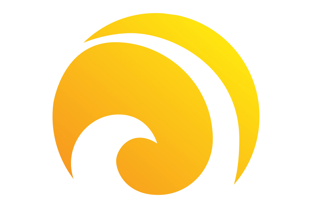 Dynamic Abstract Wave Symbol in Bright Yellow