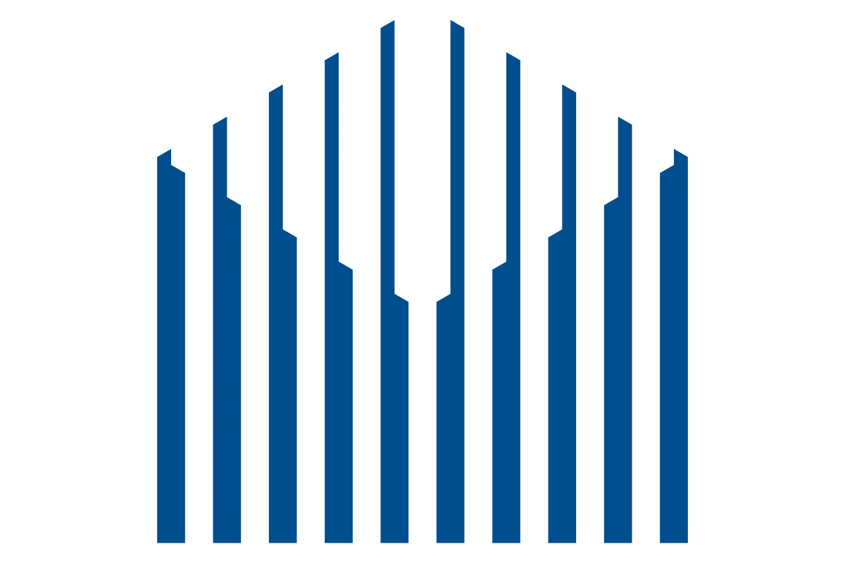 Innovative Architectural Design Symbol in Blue