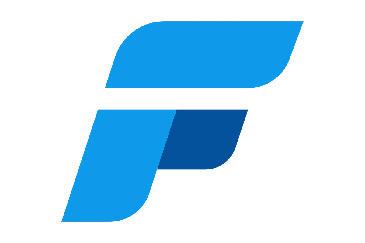 Modern Blue F Icon for Innovative Software Solutions