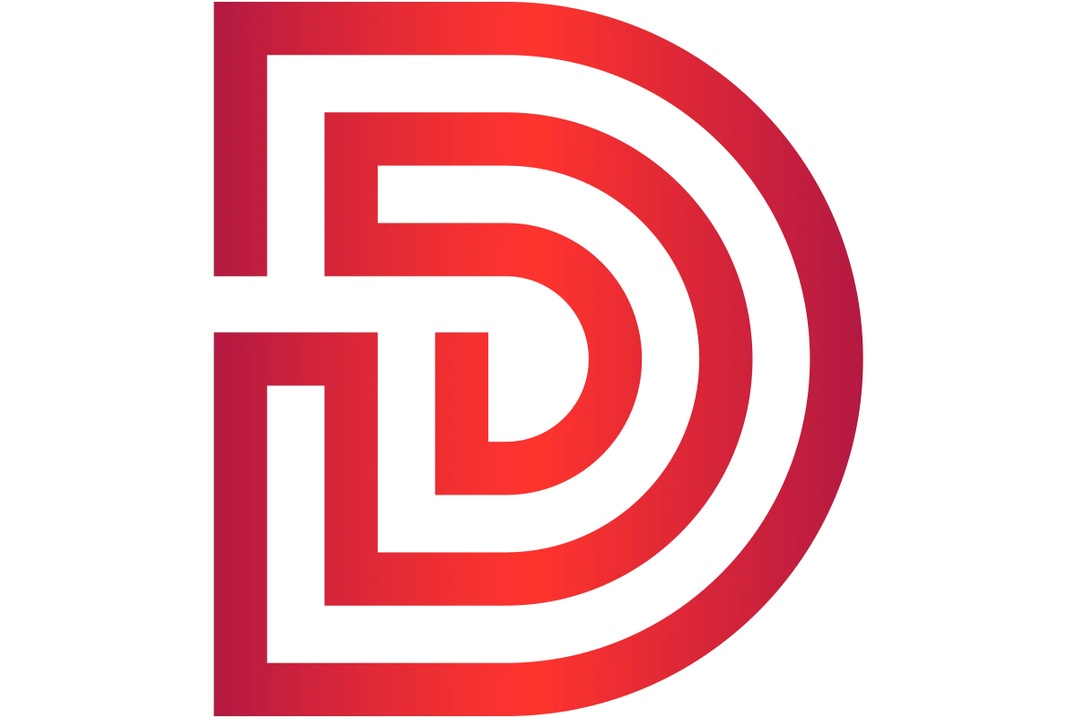 Modern Red Monogram D: Innovative Visual Identity