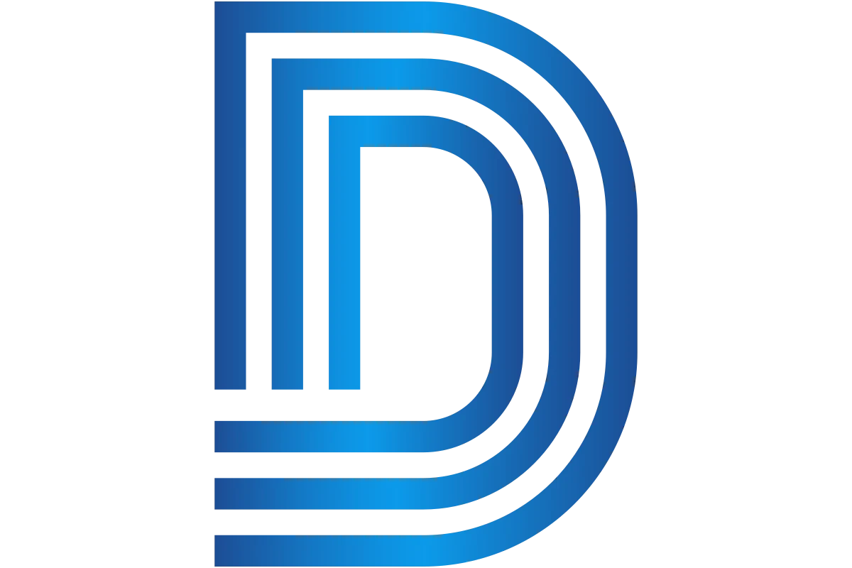 Stylized Blue D Monogram Symbol for Modern Branding