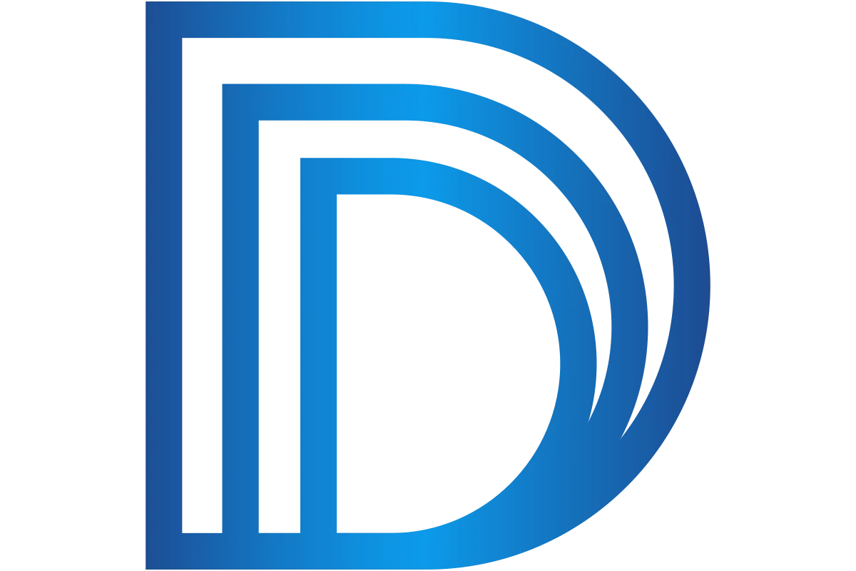 Modern Geometric Blue Monogram D for Personal Branding