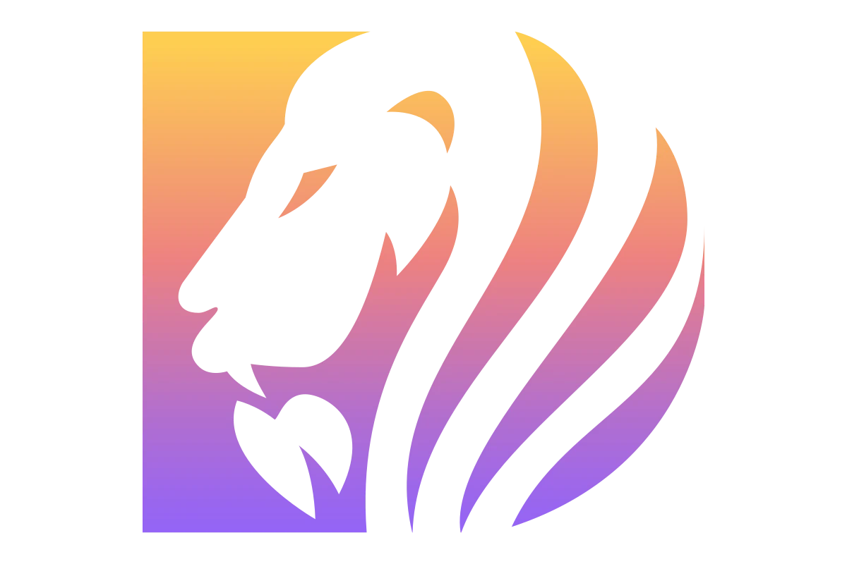 Stylish Lion Icon - Strength and Power in Design