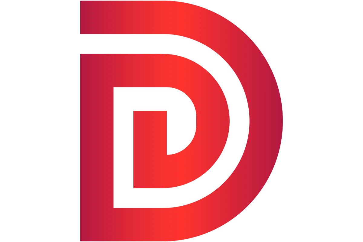 Modern Monogram D Logo in Red and Black