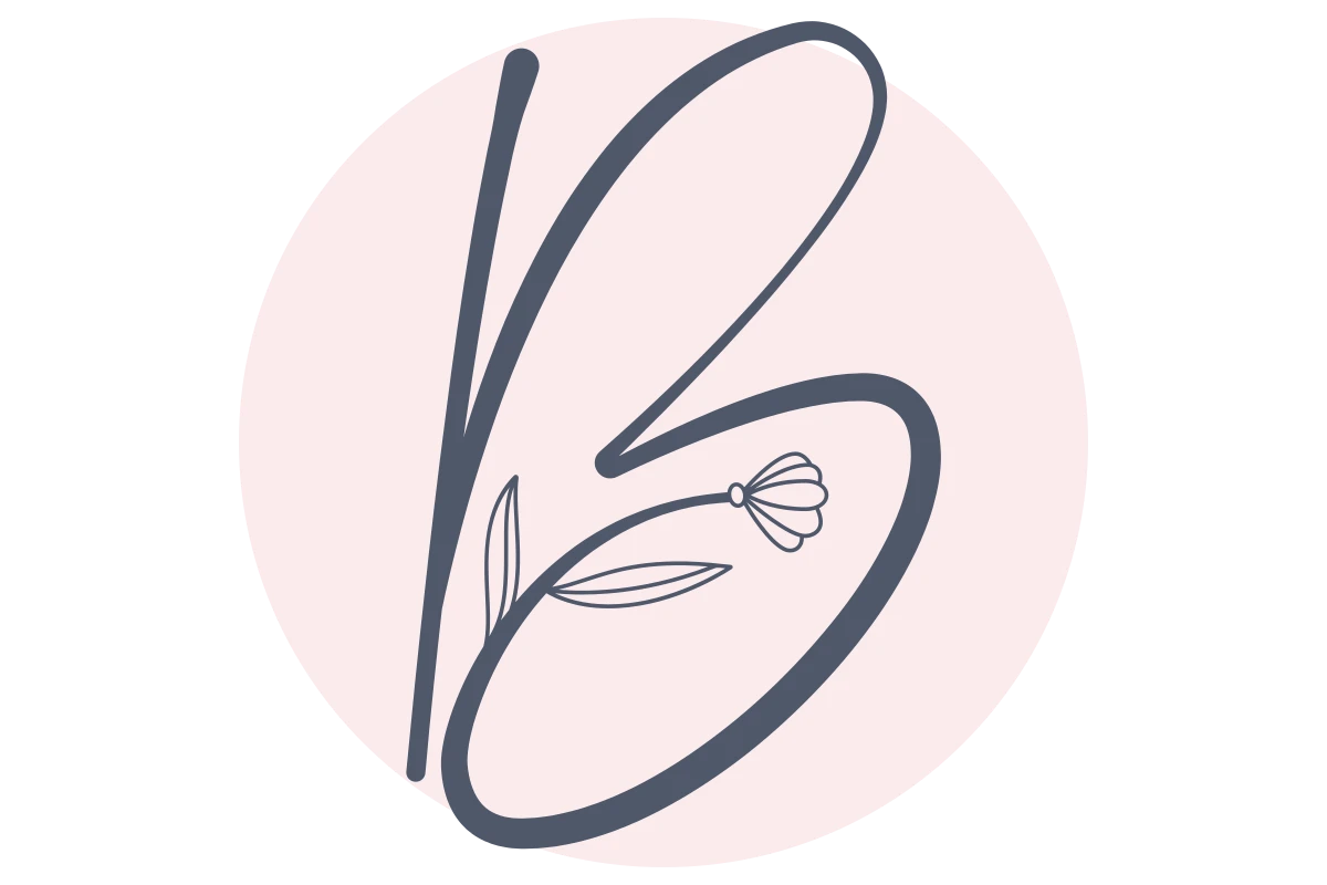 Elegant Beauty Salon Monogram B with Floral Touch