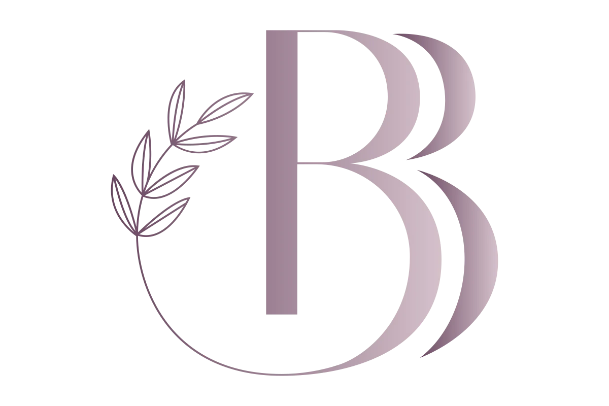Elegant Beauty Salon Monogram with Leaf Accent