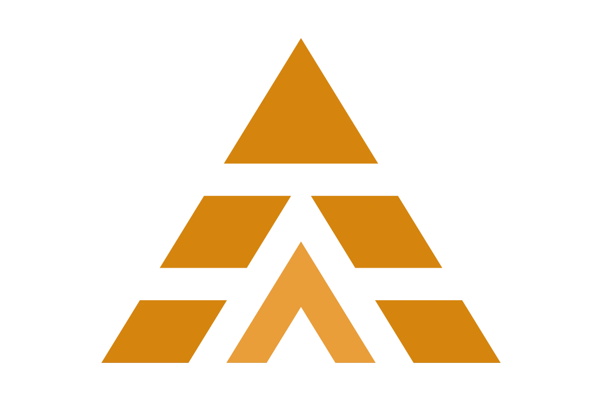 Modern Geometric Construction Symbol in Orange
