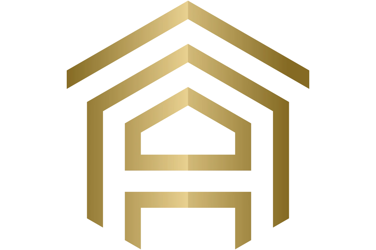 Elegant Modern Construction Logo with Gold Design