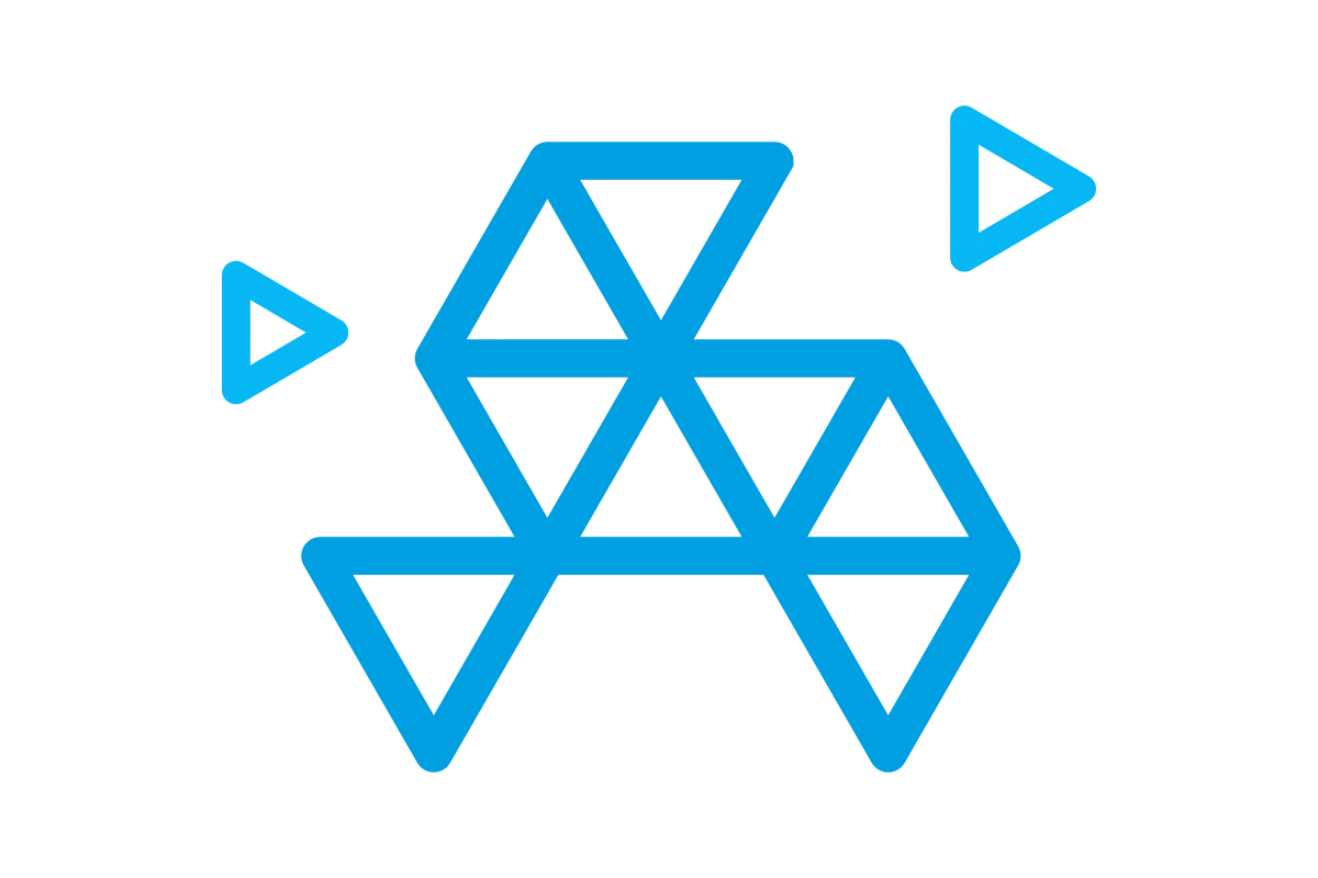 Innovative Geometric Architecture Icon in Blue