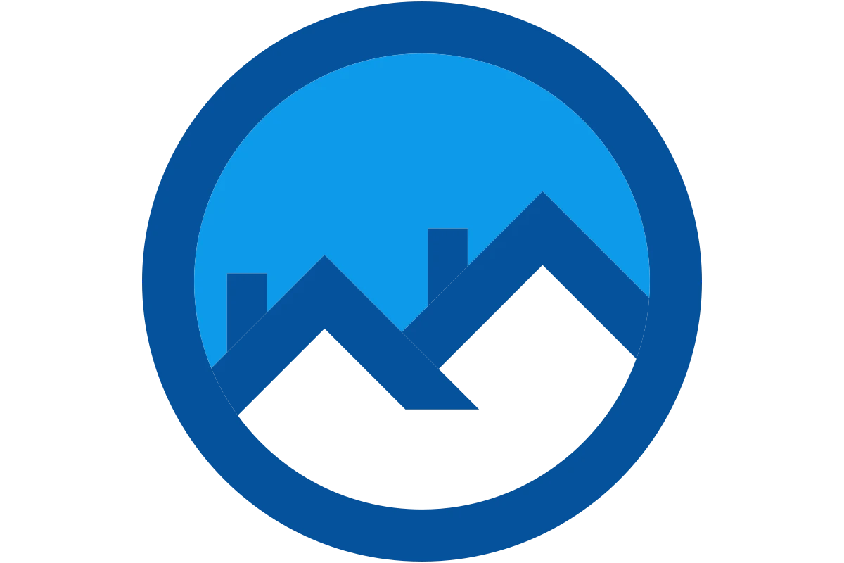 Modern Real Estate Logo with Mountain and House Elements