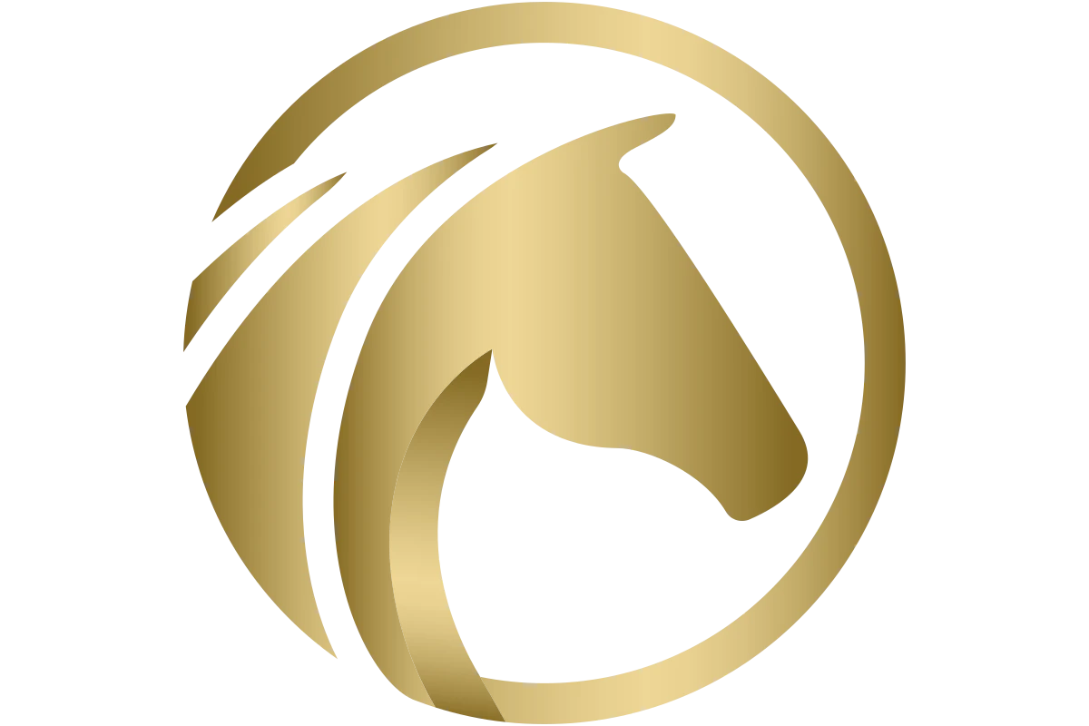 Elegant Gold Horse Profile Logo for Equestrian Business