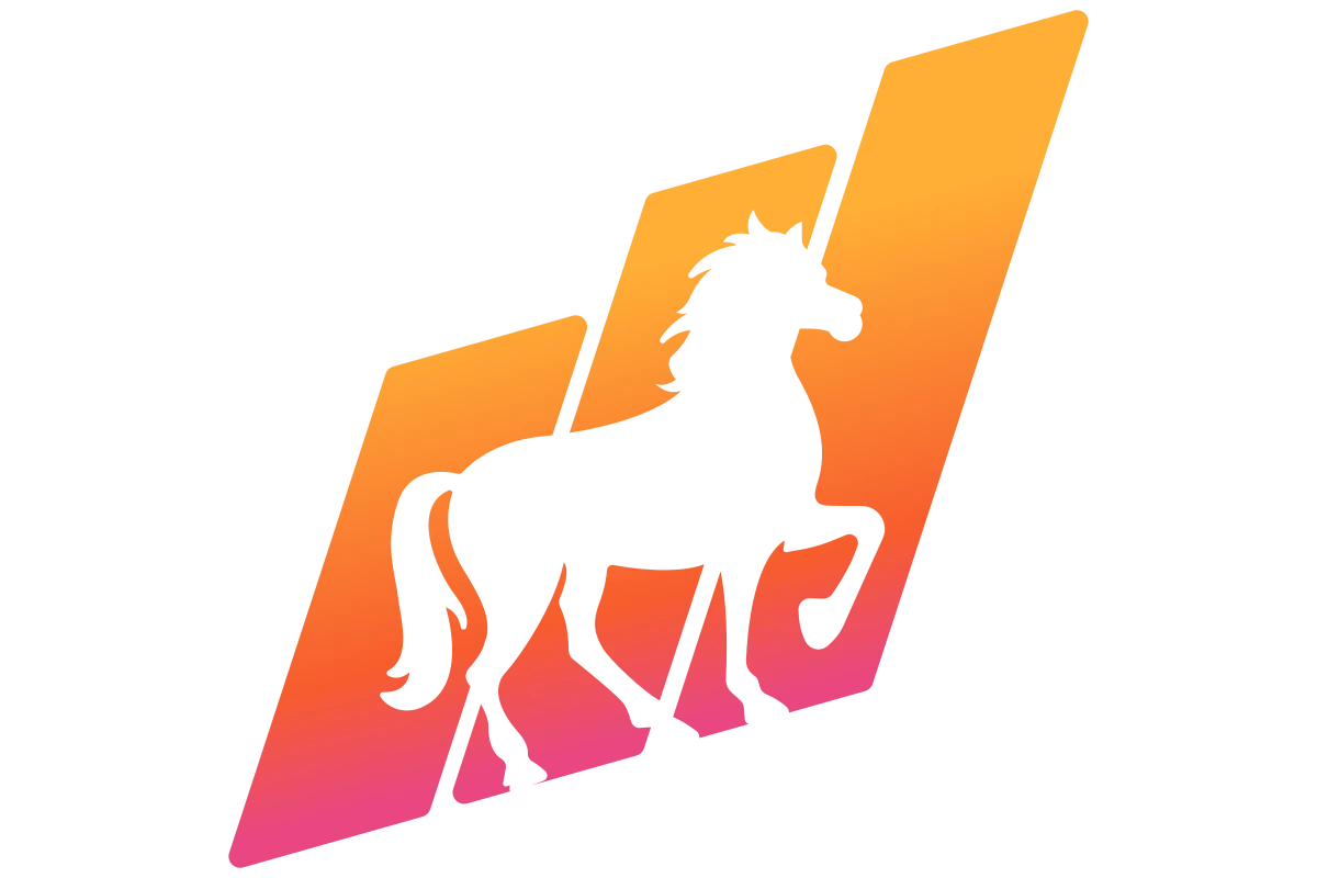 Dynamic Horse Mascot Logo with Gradient Colors
