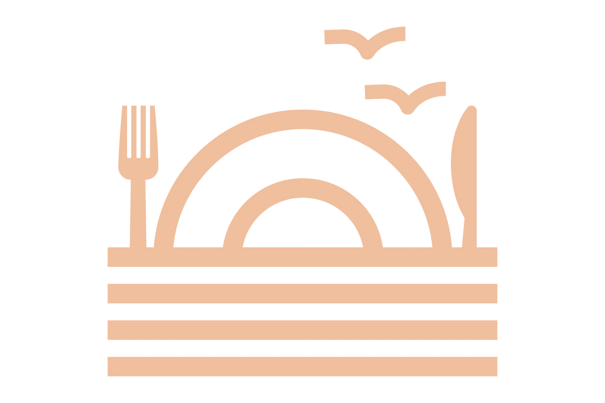 Elegant Minimalist Restaurant Plate and Cutlery Illustration