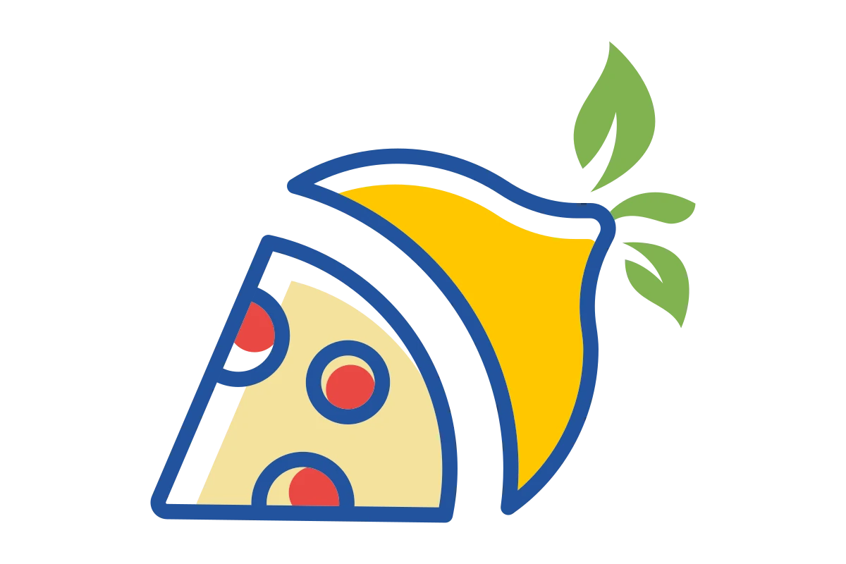 Fresh Pizza and Lemon Slice Logo for Food Delivery