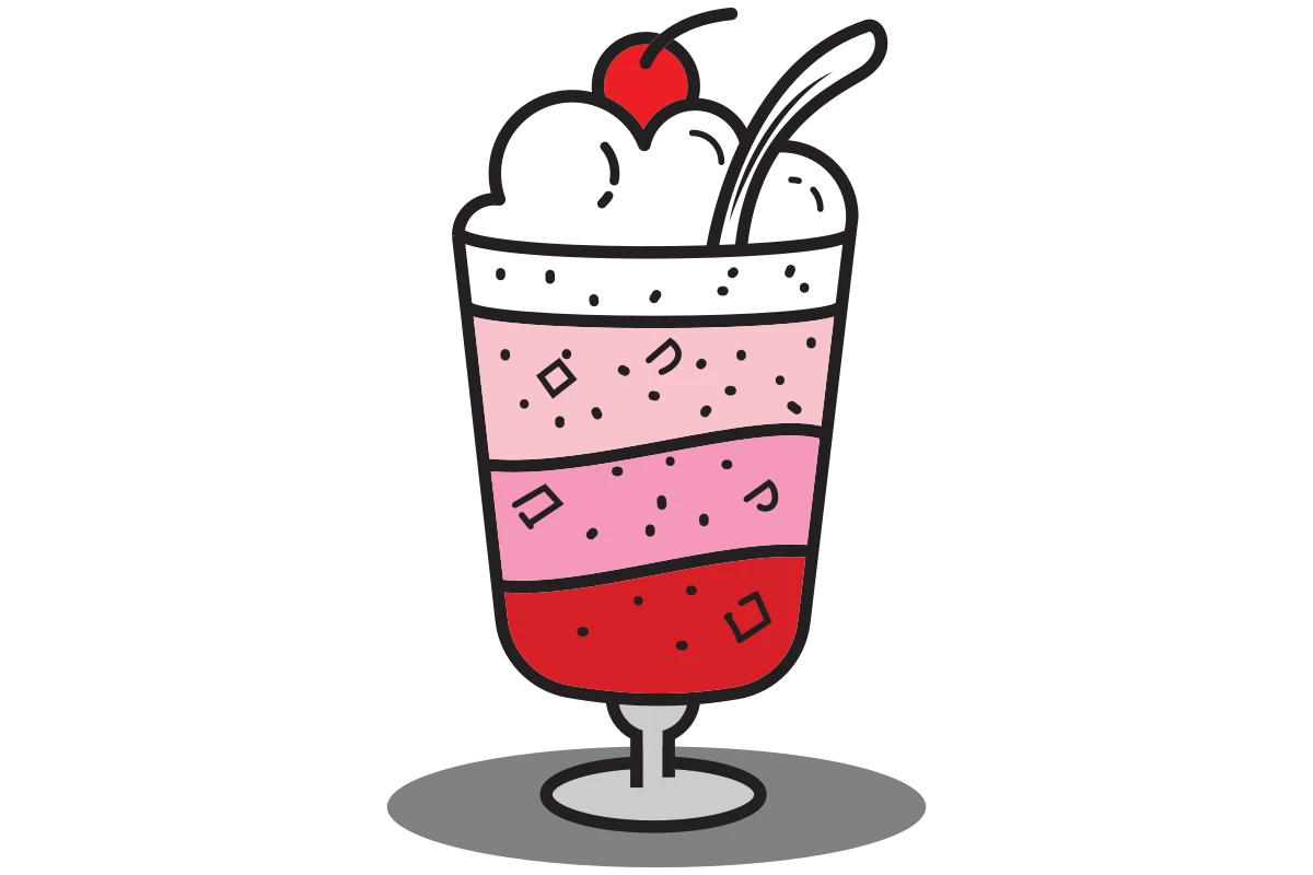 Delicious Hand-drawn Sundae Illustration for Cafes