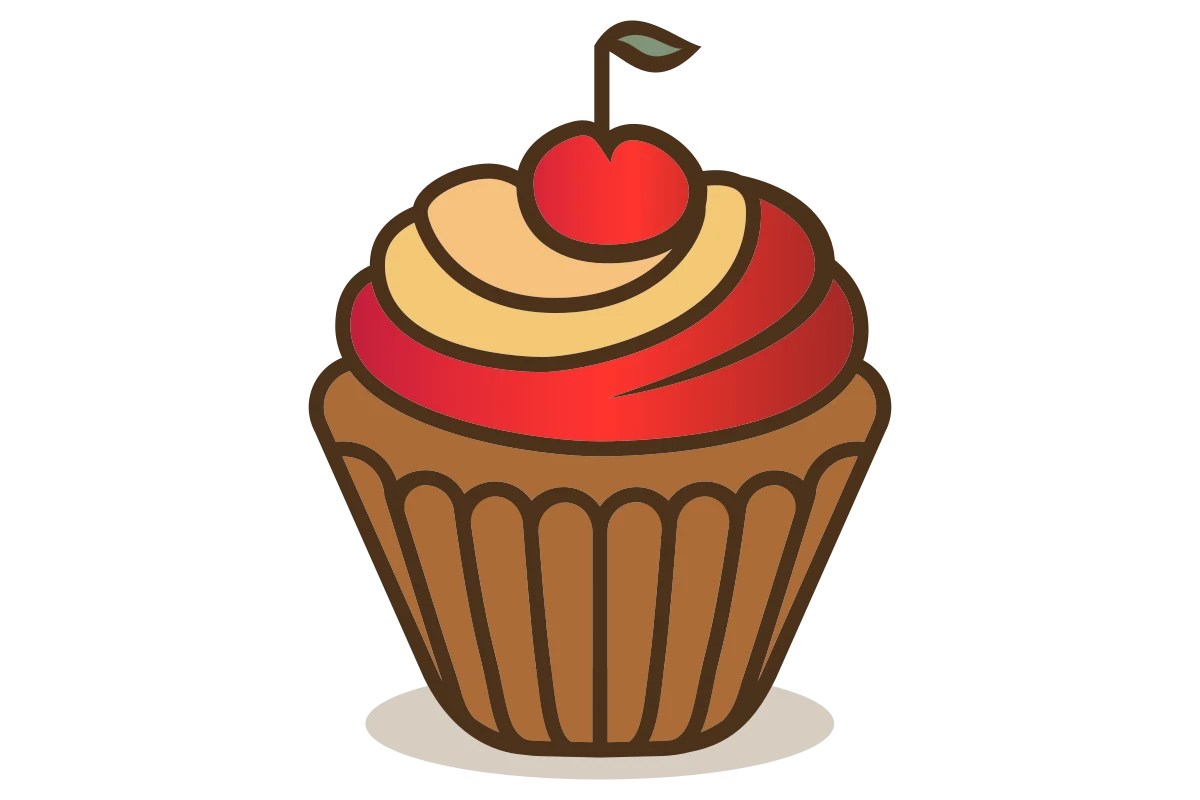 Delightful Cupcake Illustration for Bakeries and Events