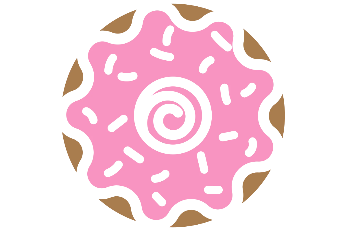Delicious Pink Frosted Donut Illustration for Bakery