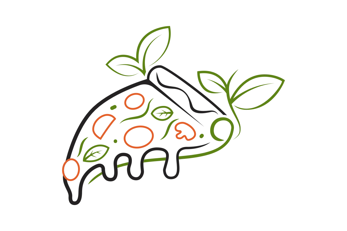 Eco-Friendly Pizza Slice with Fresh Ingredients Design