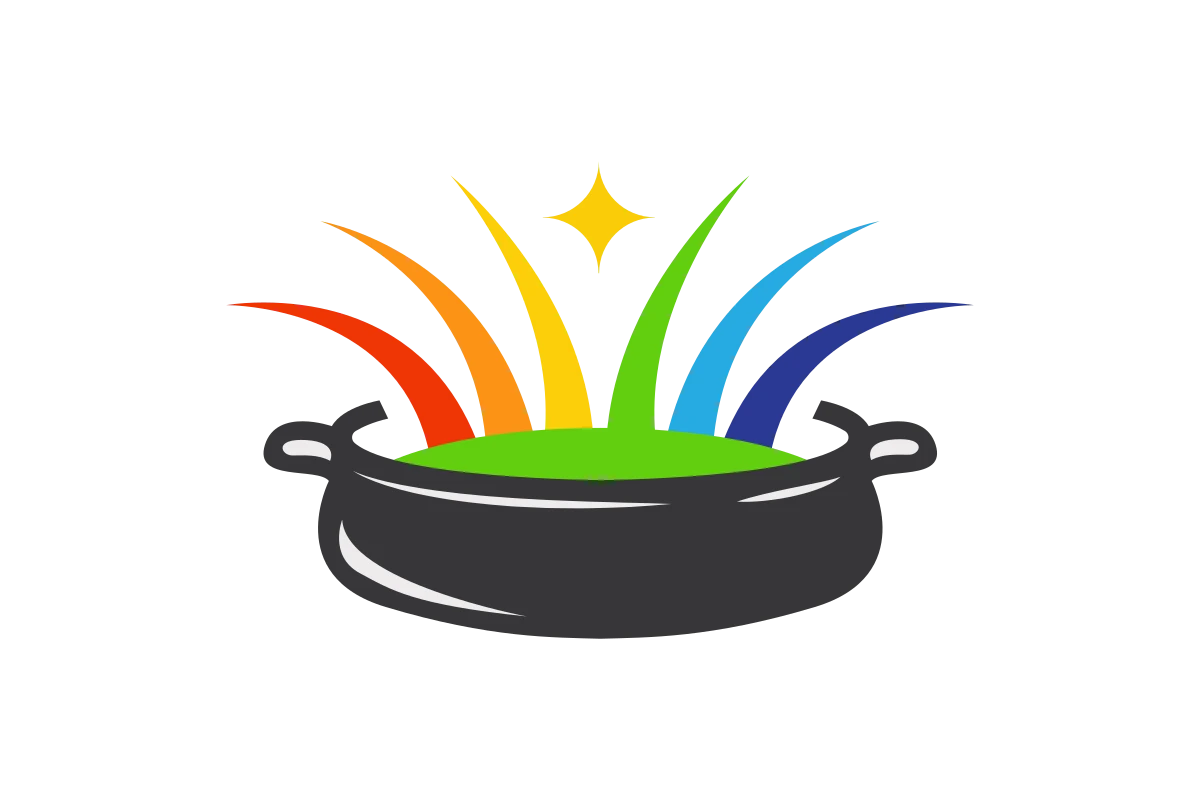 Colorful Cooking Pot - Innovative Cafe Logo Design