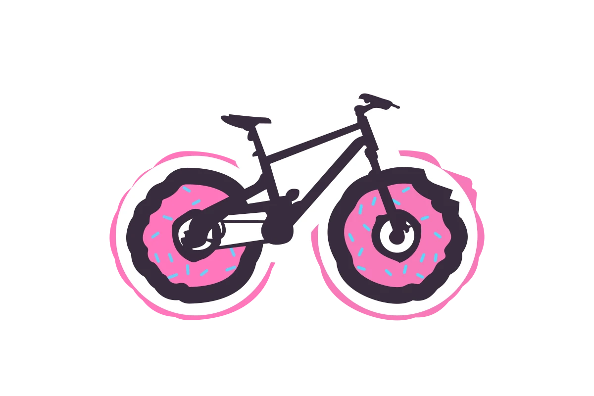 Playful Bicycle with Donut Wheels for Cafés and Bakeries