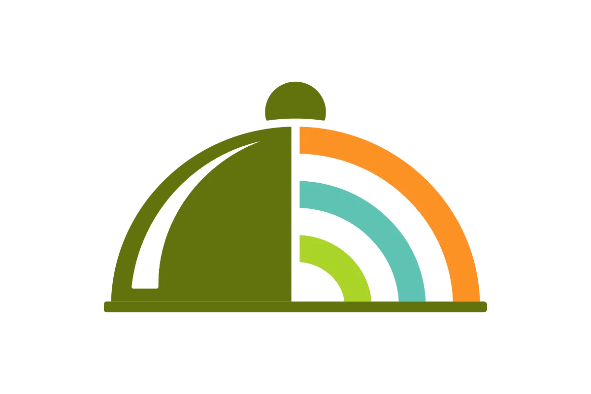 Colorful Culinary Cloche Icon for Cafe & Dining