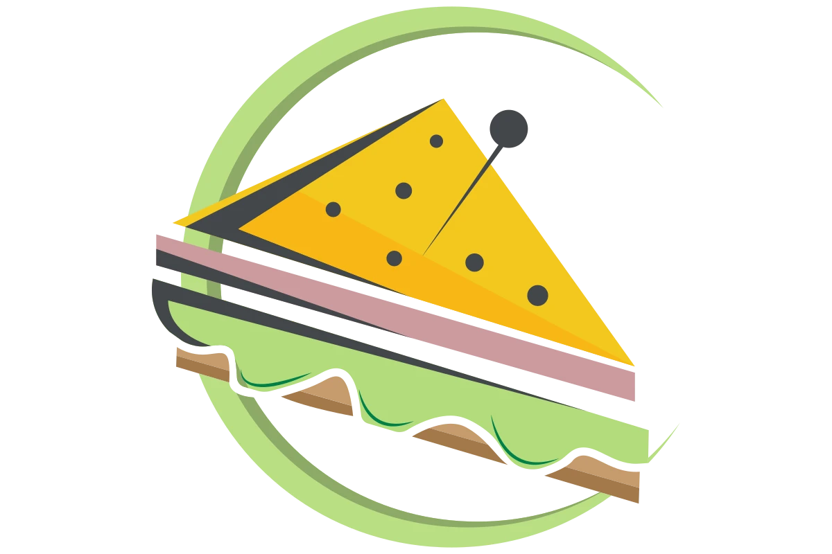 Modern Cafe Logo with Sandwich Elements and Fresh Design