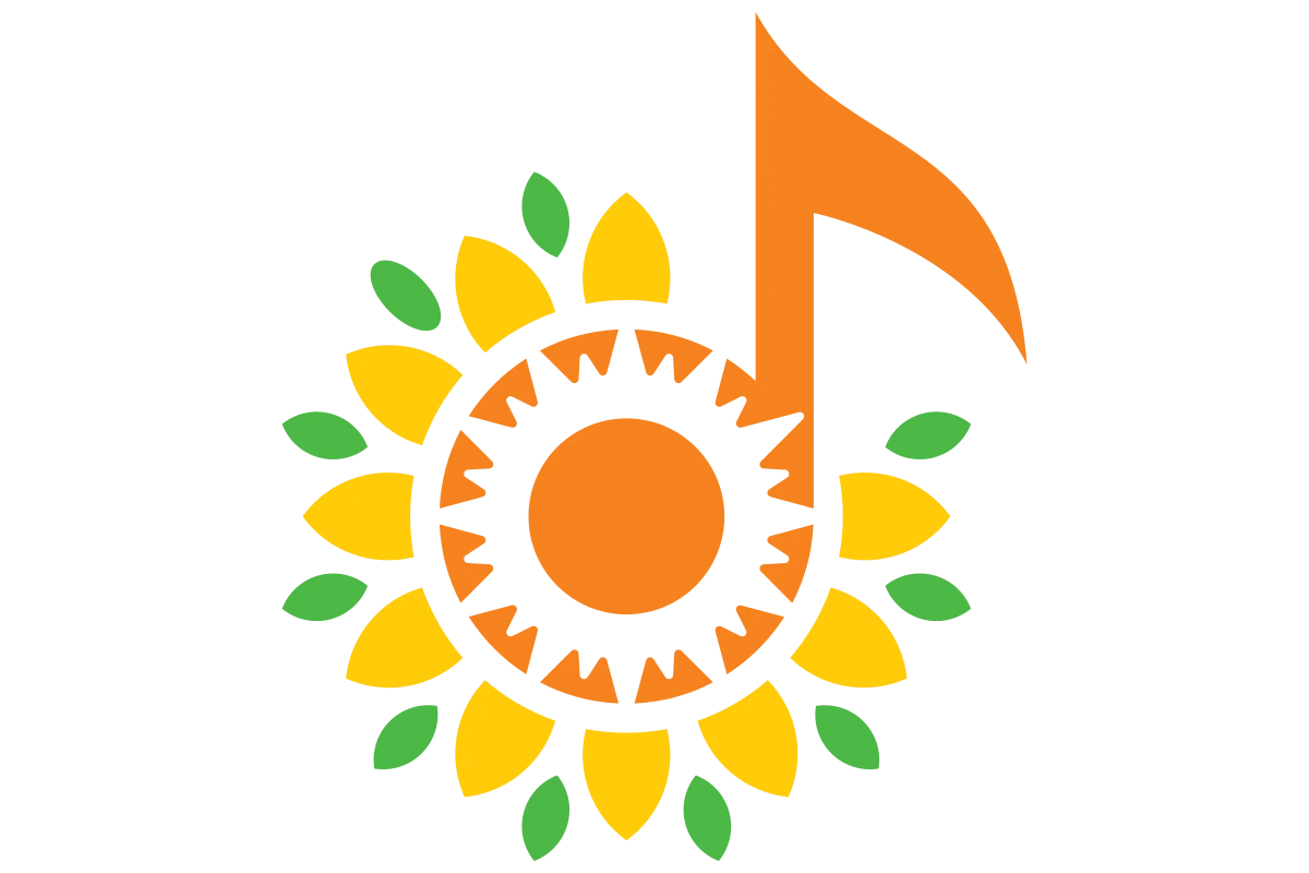 Vibrant Sunflower Music Symbol for Celebrations