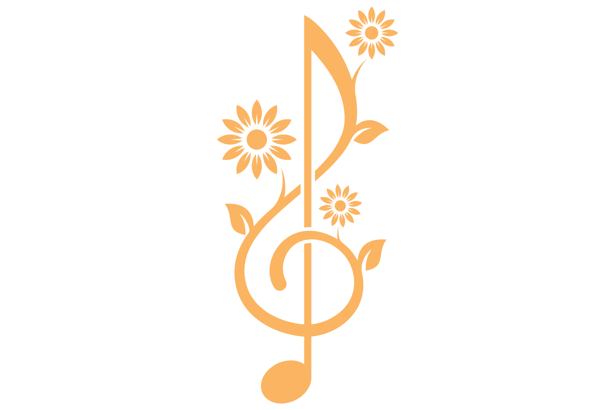 Artistic Music Note with Floral Elements - Creative Design