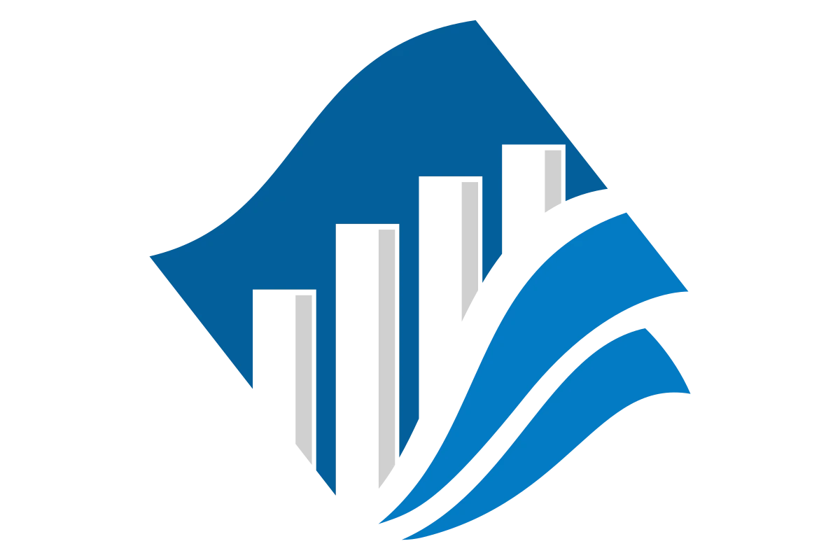 Modern Finance Growth Logo with Dynamic Wave Elements
