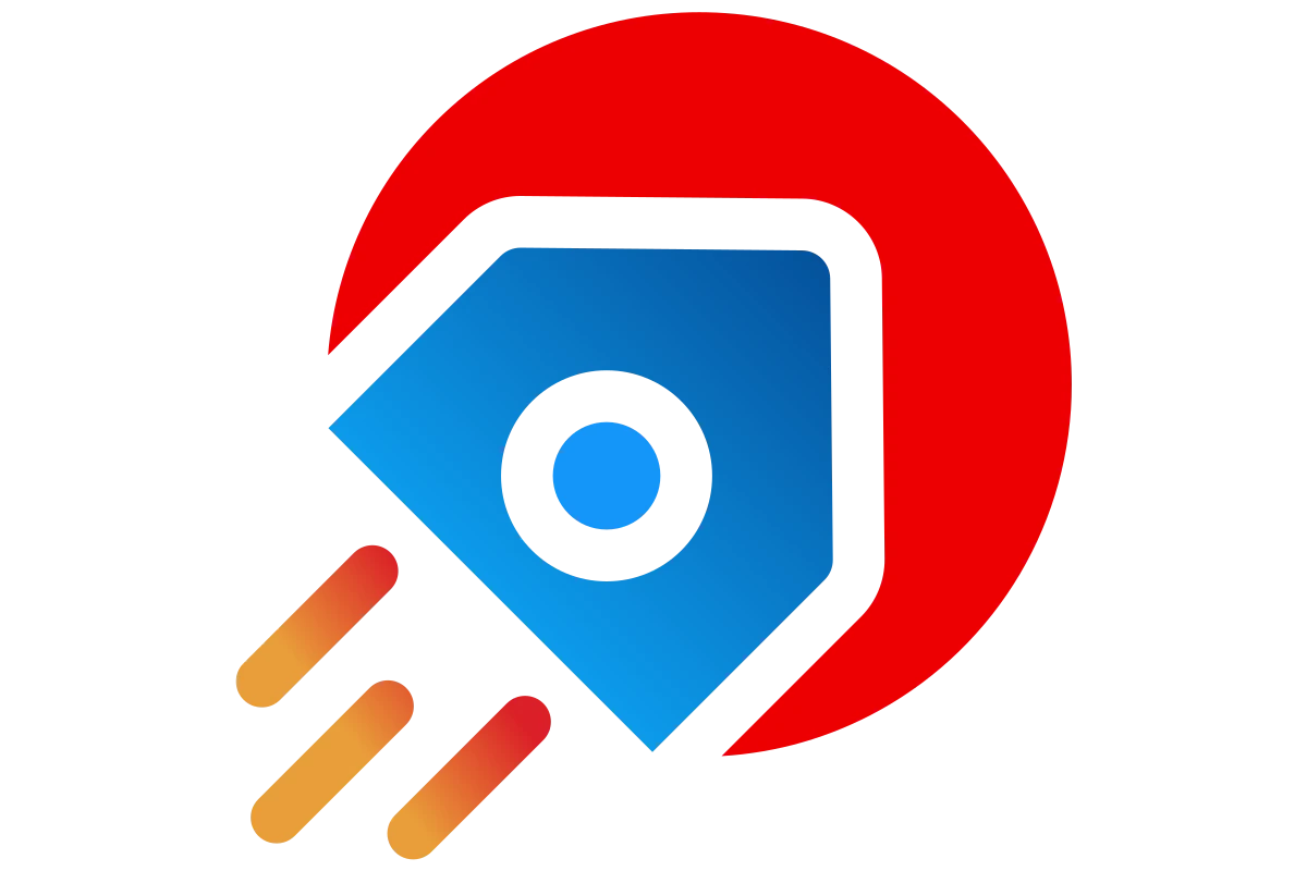 Innovative Rocket Launch Logo for Technology and Space.