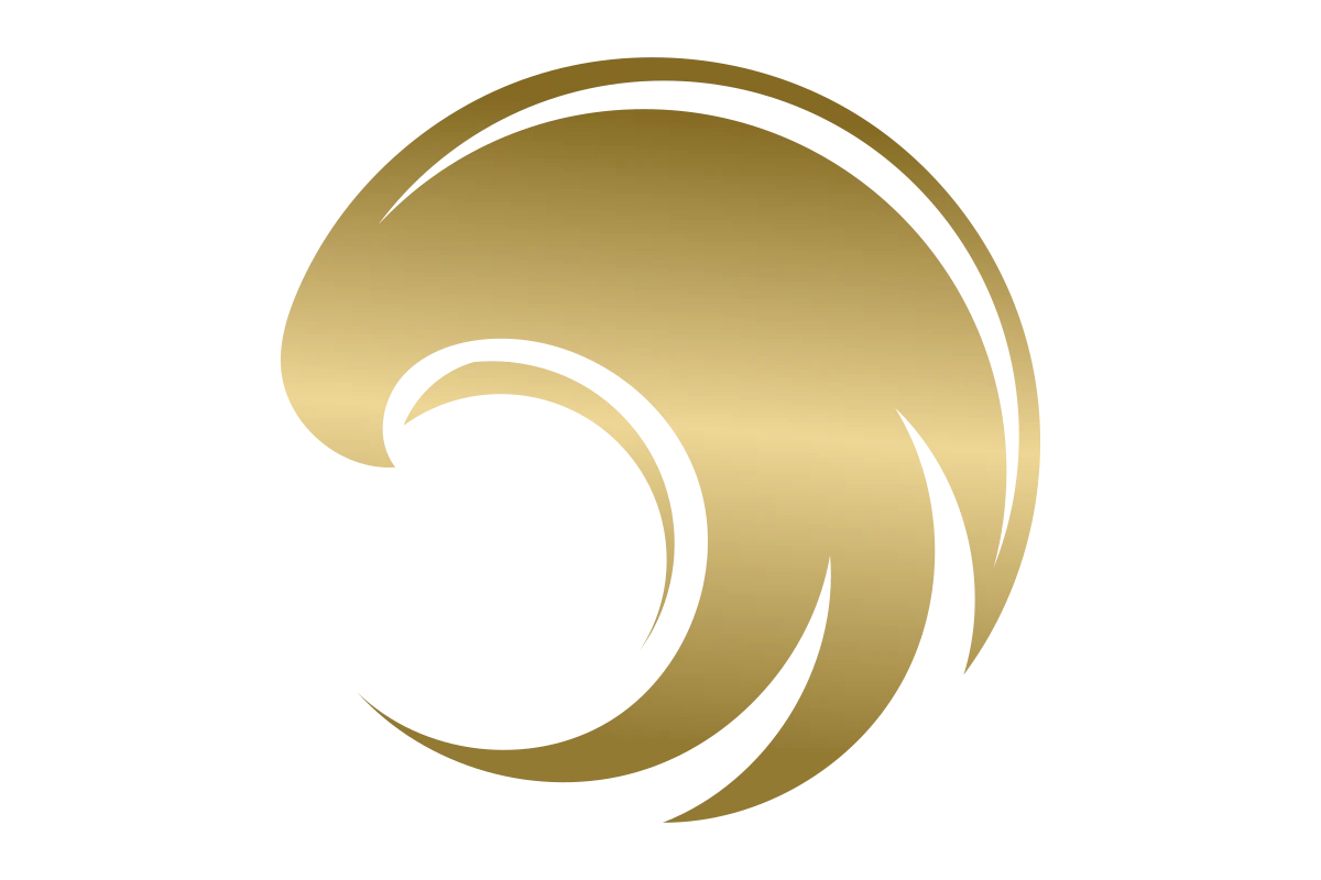 Elegant Gold Wave Symbol for Luxury Branding