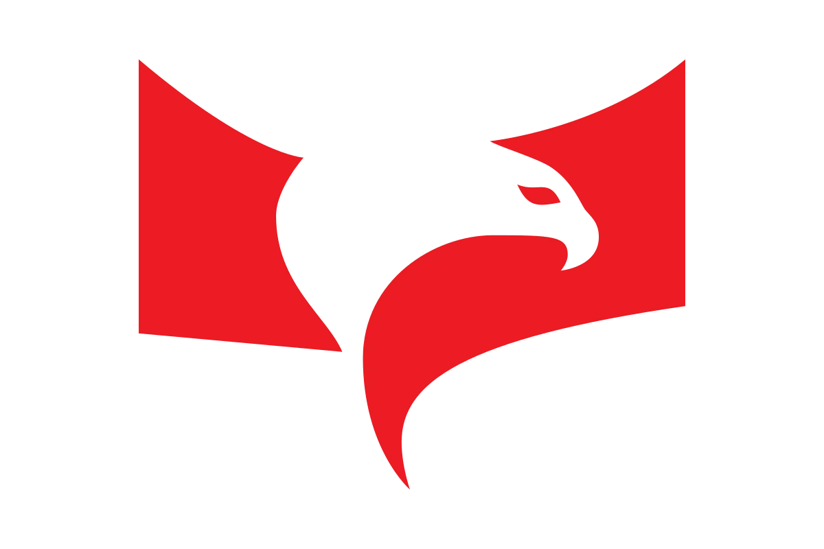 Dynamic Hawk Emblem in Bold Red and Black Colors