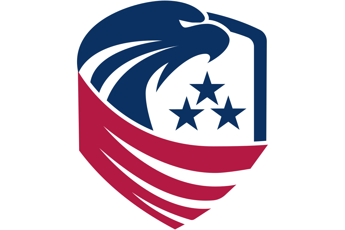 Modern Security Shield with Eagle and Stars Symbol